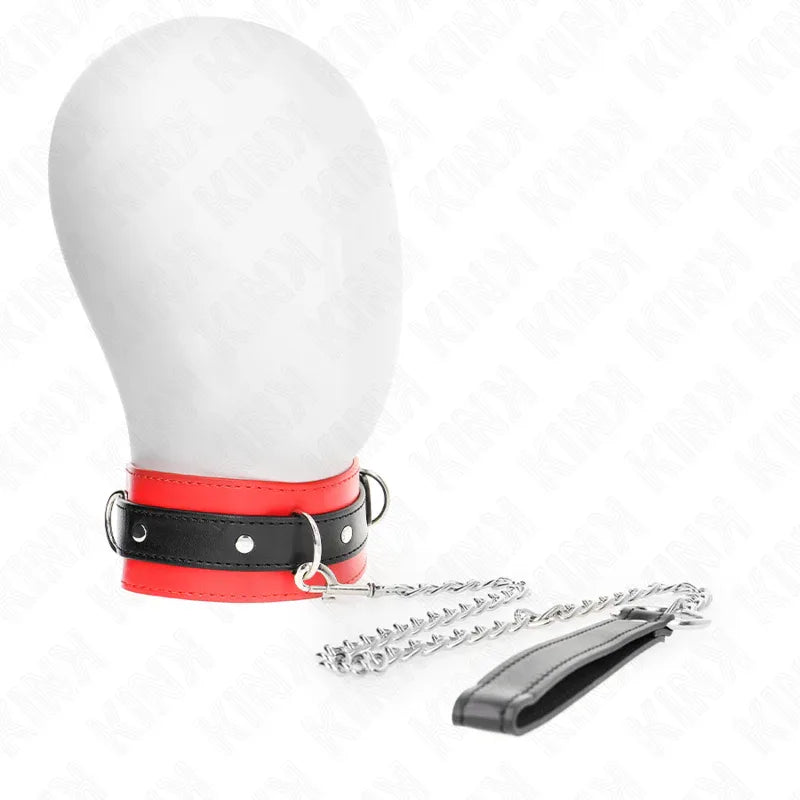 KINK - HALSBAND MIT GÜRTEL 65 CM MIT RIEMEN ROT 54 X 4,5 CM - Vanelion Paradise