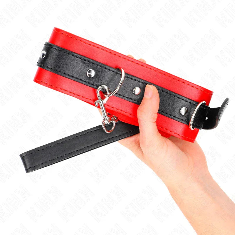 KINK - HALSBAND MIT GÜRTEL 65 CM MIT RIEMEN ROT 54 X 4,5 CM - Vanelion Paradise