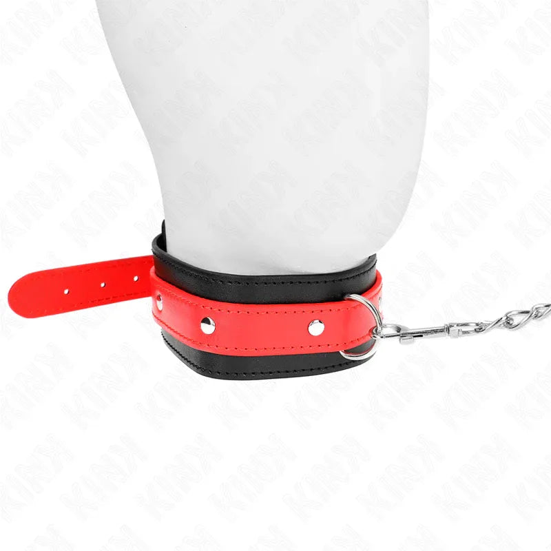 KINK - HALSKETTE MIT ROTEM BAND 65 CM VERSTELLBAR 36-43 CM X 5 CM - Vanelion Paradise