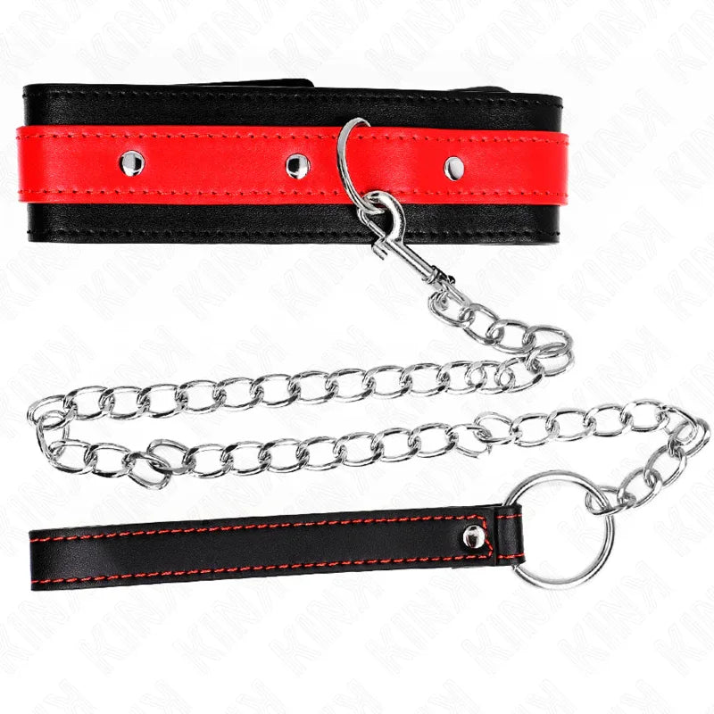KINK - HALSKETTE MIT ROTEM BAND 65 CM VERSTELLBAR 36-43 CM X 5 CM - Vanelion Paradise