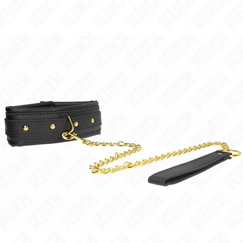 KINK - HALSKETTE MIT SCHWAMMKUNSTLEDERBAND MODELL 1 VERSTELLBAR 37-54 CM X 3 CM - Vanelion Paradise