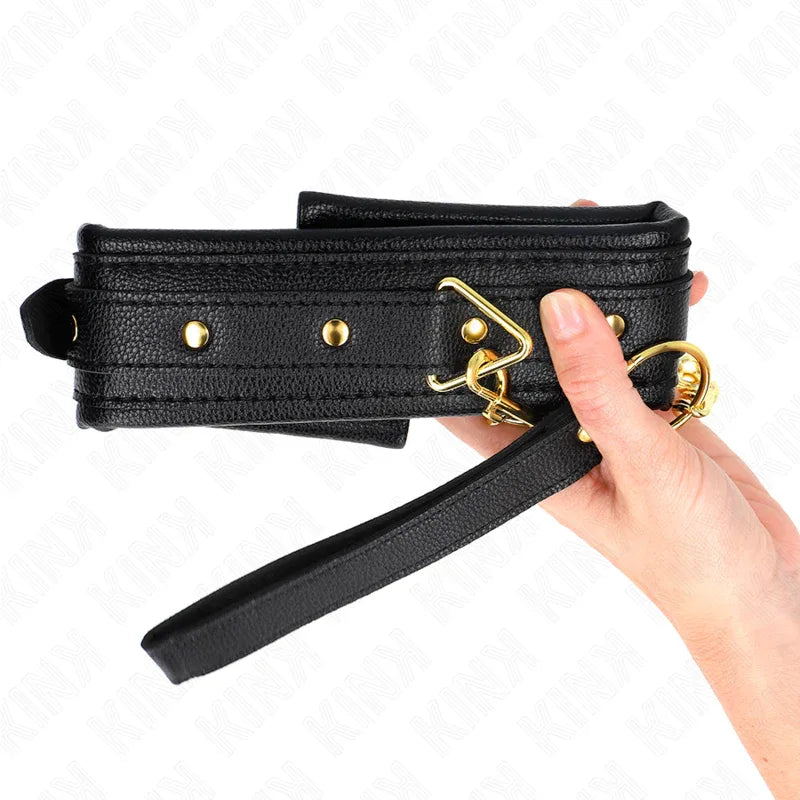 KINK - HALSKETTE MIT SCHWAMMKUNSTLEDERBAND MODELL 1 VERSTELLBAR 37-54 CM X 3 CM - Vanelion Paradise