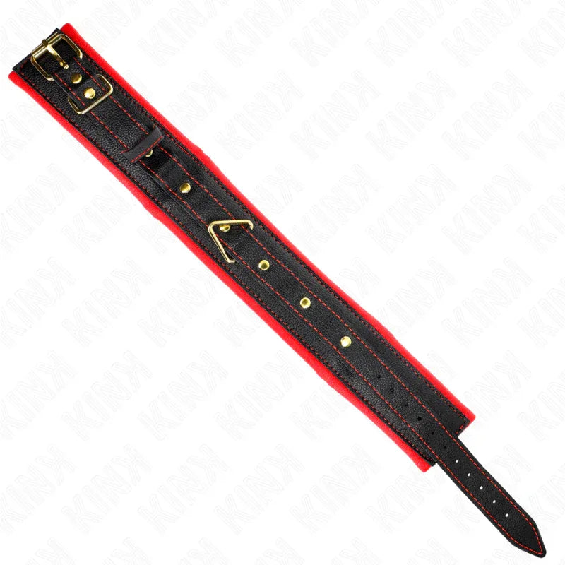 KINK - HALSKETTE MIT SCHWAMMKUNSTLEDERBAND MODELL 2 VERSTELLBAR 37-54 CM X 3 CM - Vanelion Paradise