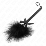 KINK - NYLONSEILSTAB MIT KITZELFEDERN UND SCHWARZER SCHLEIFE 25 CM - Vanelion Paradise