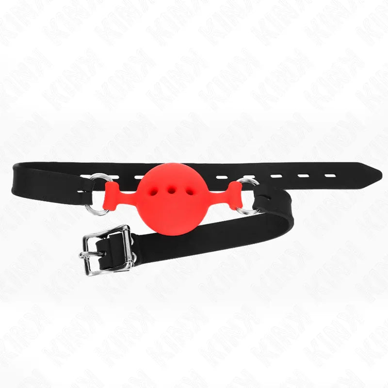 KINK - VOLLSILIKON-KLAPPEN 55 x 2 CM MIT 4,5 CM KUGEL GRÖSSE M ROT VERSTELLBAR 35-51 CM - Vanelion Paradise