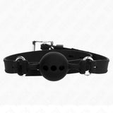 KINK - VOLLSILIKON-KLAPPEN 55 x 2 CM MIT 4 CM KUGEL GRÖSSE S SCHWARZ VERSTELLBAR 35-51 CM - Vanelion Paradise