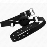 KINK - VOLLSILIKON-KLAPPEN 55 x 2 CM MIT 4 CM KUGEL GRÖSSE S SCHWARZ VERSTELLBAR 35-51 CM - Vanelion Paradise