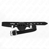 KINK - VOLLSILIKON-KLAPPEN 55 x 2 CM MIT 5 CM KUGEL GRÖSSE L SCHWARZ VERSTELLBAR 35-51 CM - Vanelion Paradise