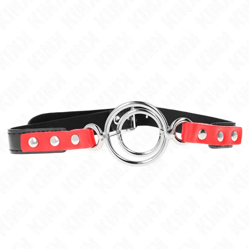 KINK - KNEBEL MIT MEHREREN O-RINGEN 4 / 4,8 CM ROT 38 X 56 CM - Vanelion Paradise