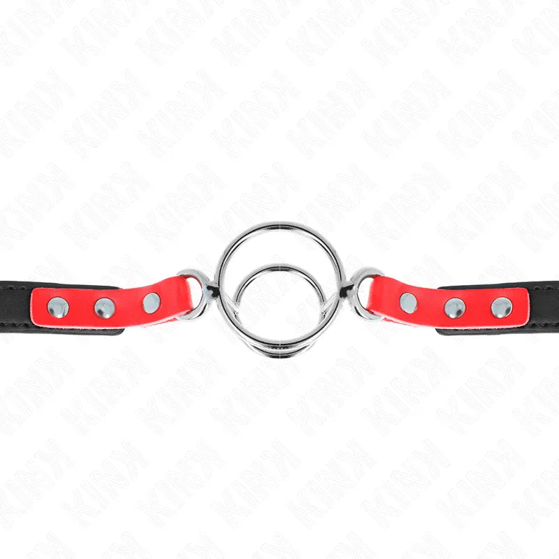 KINK - KNEBEL MIT MEHREREN O-RINGEN 4 / 4,8 CM ROT 38 X 56 CM - Vanelion Paradise