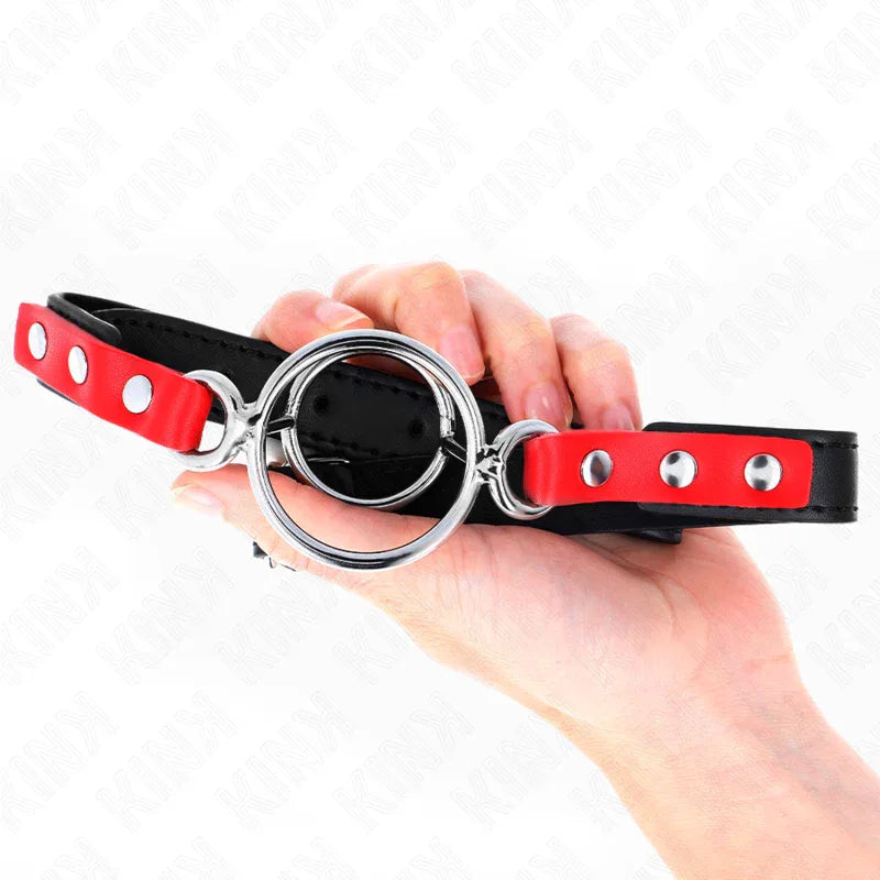 KINK - KNEBEL MIT MEHREREN O-RINGEN 4 / 4,8 CM ROT 38 X 56 CM - Vanelion Paradise