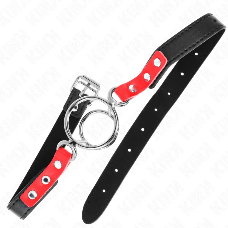 KINK - KNEBEL MIT MEHREREN O-RINGEN 4 / 4,8 CM ROT 38 X 56 CM - Vanelion Paradise