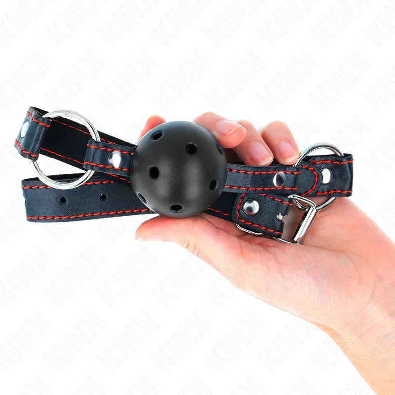 KINK - HOHLHARTER SCHWARZER BALLKNEBEL MODELL 2 65 x 2,5 CM - Vanelion Paradise