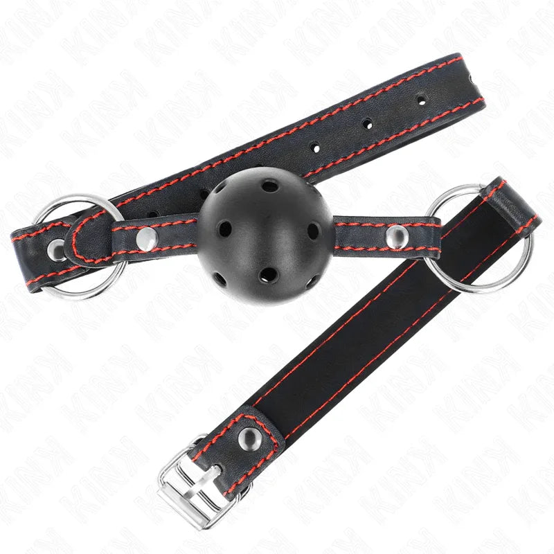 KINK - HOHLHARTER SCHWARZER BALLKNEBEL MODELL 2 65 x 2,5 CM - Vanelion Paradise