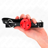 KINK - HOHL, HART, ROTER BALL, 4,5 CM, GAG, MODELL 1, 63,5 X 2 CM - Vanelion Paradise