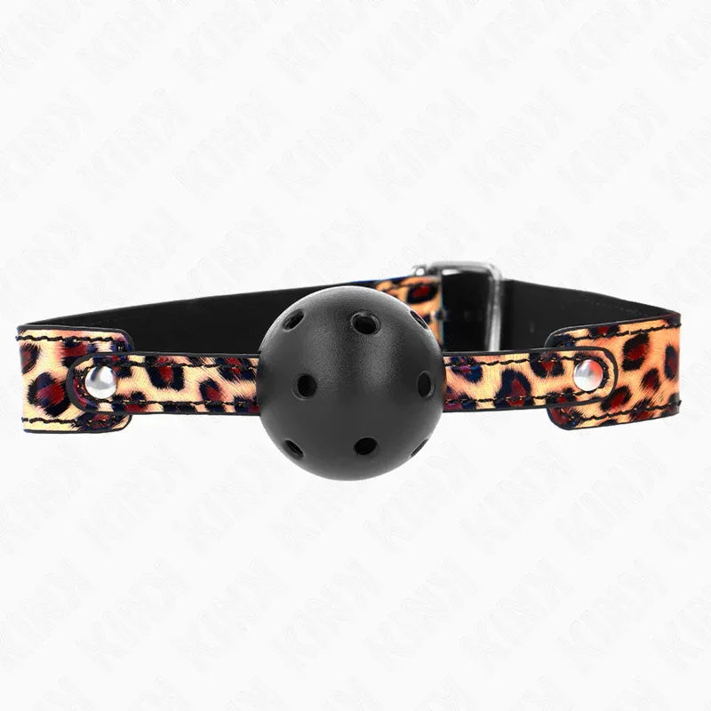KINK - LEOPARD ATMUNGSAKTIVER BALL 4,5 CM GAG 65 x 2,5 CM - Vanelion Paradise