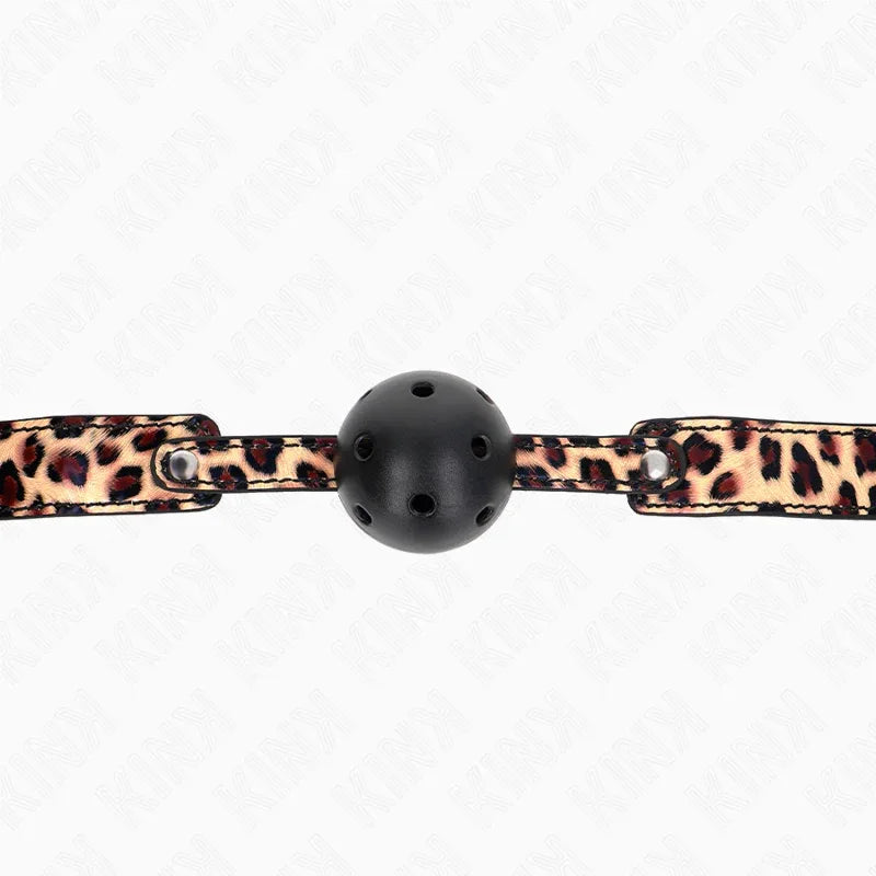 KINK - LEOPARD ATMUNGSAKTIVER BALL 4,5 CM GAG 65 x 2,5 CM - Vanelion Paradise