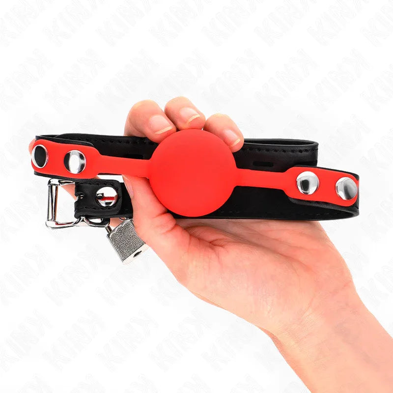 KINK - SILIKONBALL 4 CM KNEBEL MIT SCHLOSS 60 x 2 CM - Vanelion Paradise