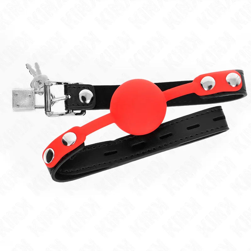 KINK - SILIKONBALL 4 CM KNEBEL MIT SCHLOSS 60 x 2 CM - Vanelion Paradise