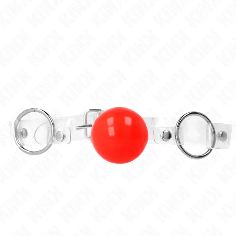 KINK - ROTER TRANSPARENTER PVC-BALL 4 CM KNEBEL VERSTELLBAR - Vanelion Paradise