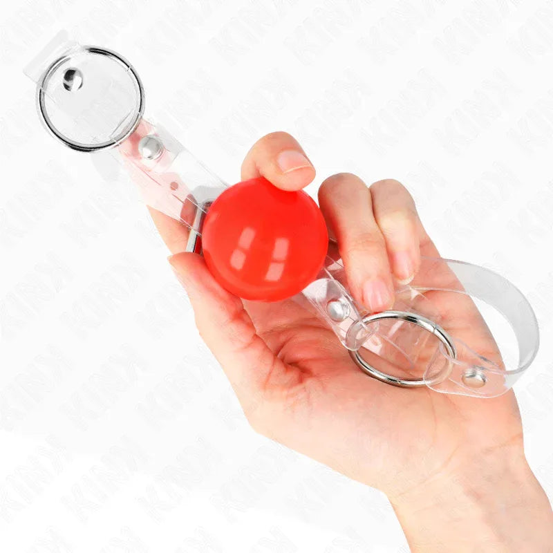 KINK - ROTER TRANSPARENTER PVC-BALL 4 CM KNEBEL VERSTELLBAR - Vanelion Paradise