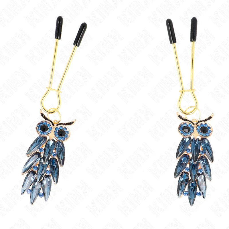 KINK - NIPPELKLEMMEN MIT EULENANHÄNGER 6 CM - Vanelion Paradise