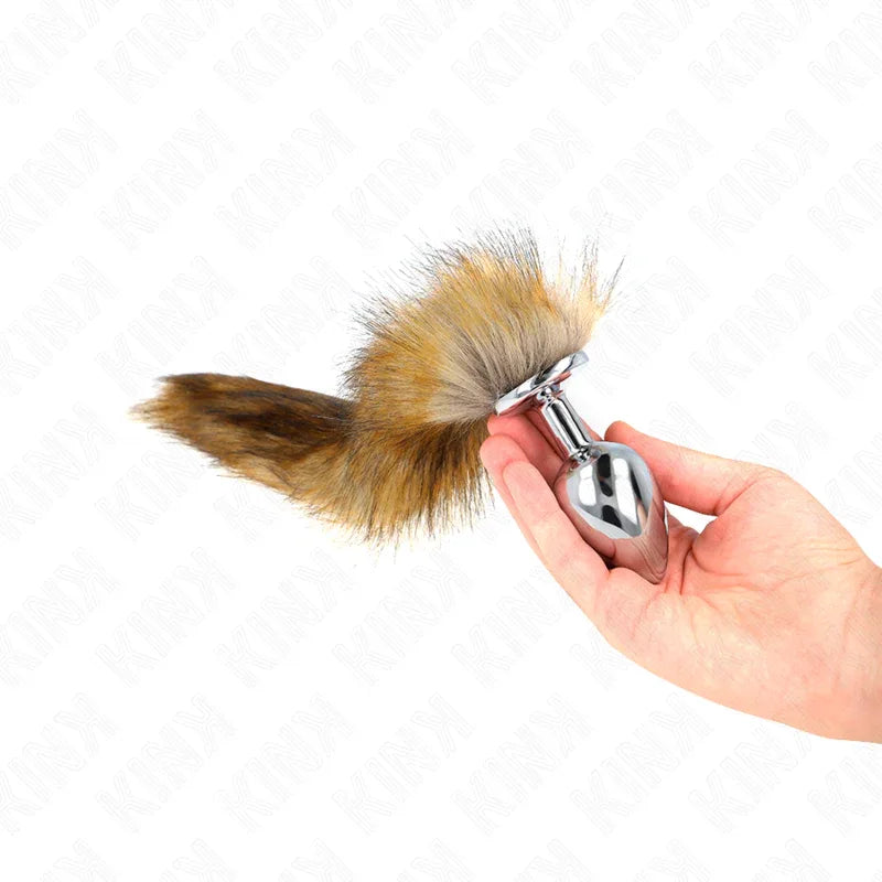 KINK - ANAL PLUG GRÖSSE L 10 X 4 CM MIT KUNSTSTOFFSCHWANZ 40 CM BRAUN - Vanelion Paradise