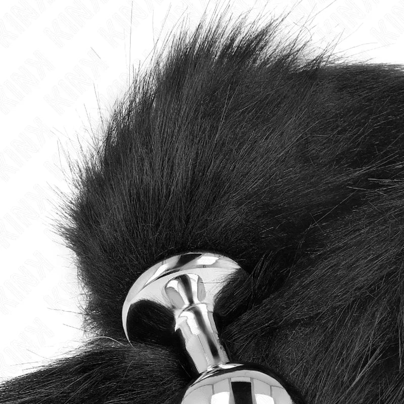 KINK - ANAL PLUG GRÖSSE M 8 X 3,5 CM MIT KUNSTSTOFFSCHWANZ 40 CM SCHWARZ - Vanelion Paradise