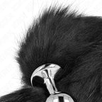 KINK - ANAL PLUG GRÖSSE M 8 X 3,5 CM MIT KUNSTSTOFFSCHWANZ 40 CM SCHWARZ - Vanelion Paradise