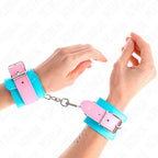 KINK - SÜßE HANDGELENKFESSELN BLAU/ROSA VERSTELLBAR 16-28 CM X 5 CM - Vanelion Paradise