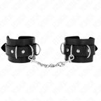 KINK - 3 D-RING HANDGELENKFESSELN VERSTELLBAR SCHWARZ 17,5-25 CM X 6 CM - Vanelion Paradise