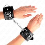KINK - 3 D-RING HANDGELENKFESSELN VERSTELLBAR SCHWARZ 17,5-25 CM X 6 CM - Vanelion Paradise