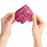 KINK - 3 D-RING HANDGELENKFESSELN VERSTELLBAR ROSA 17,5-25 CM X 6 CM - Vanelion Paradise