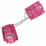 KINK - 3 D-RING HANDGELENKFESSELN VERSTELLBAR ROSA 17,5-25 CM X 6 CM - Vanelion Paradise