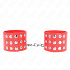 KINK - HANDGELENKFESSELN MIT DRUCKVERSCHLUSS ROT VERSTELLBAR 19-24 CM X 5,5 CM - Vanelion Paradise