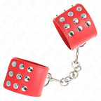 KINK - HANDGELENKFESSELN MIT DRUCKVERSCHLUSS ROT VERSTELLBAR 19-24 CM X 5,5 CM - Vanelion Paradise