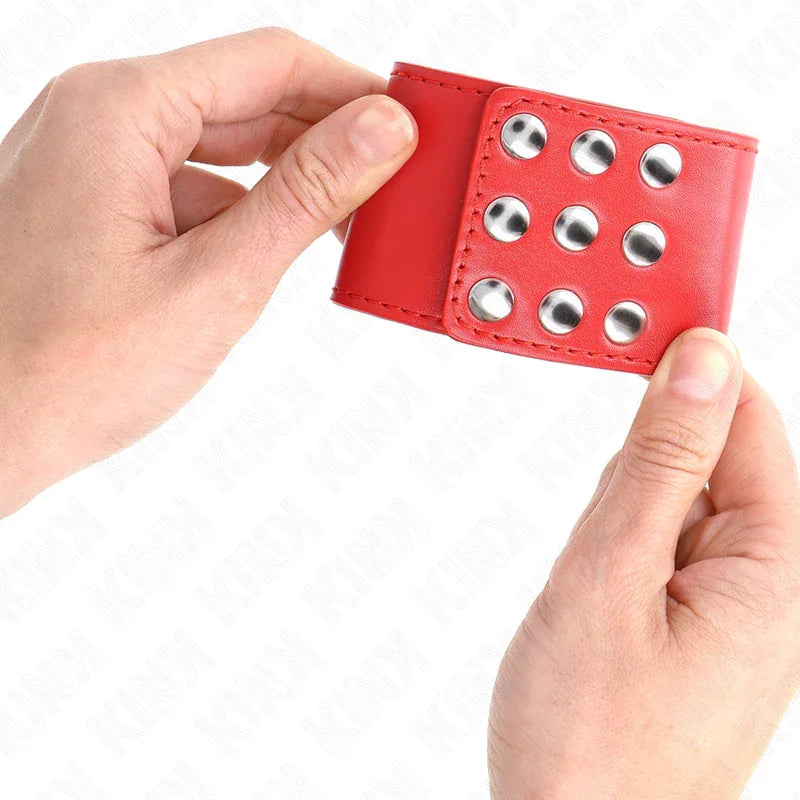 KINK - HANDGELENKFESSELN MIT DRUCKVERSCHLUSS ROT VERSTELLBAR 19-24 CM X 5,5 CM - Vanelion Paradise