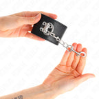 KINK - HANDGELENKFESSELN MIT VORHÄNGESCHLOSS VERSCHLUSS SCHWARZ VERSTELLBAR 16-23 CM X 5,5 CM - Vanelion Paradise