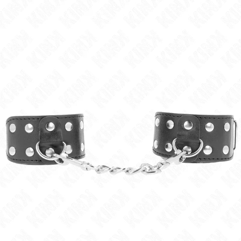 KINK - ARMBÄNDER MIT DOPPELTER REIHE VERSTELLBARER NIETEN SCHWARZ - Vanelion Paradise