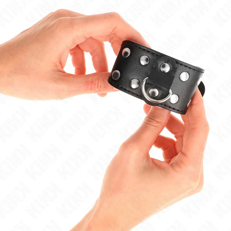 KINK - ARMBÄNDER MIT DOPPELTER REIHE VERSTELLBARER NIETEN SCHWARZ - Vanelion Paradise