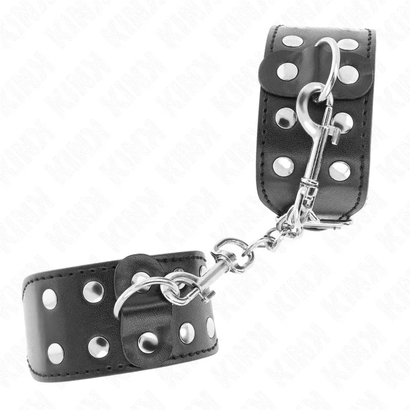 KINK - ARMBÄNDER MIT DOPPELTER REIHE VERSTELLBARER NIETEN SCHWARZ - Vanelion Paradise