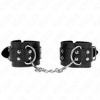 KINK - HANDGELENKFESSEL MIT DOPPELTER SCHNALLE SCHWARZ VERSTELLBAR 19-26 CM - Vanelion Paradise