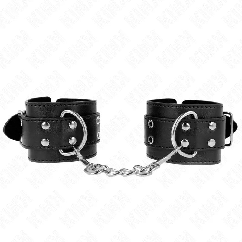 KINK - HANDGELENKFESSEL MIT DOPPELTER SCHNALLE SCHWARZ VERSTELLBAR 19-26 CM - Vanelion Paradise