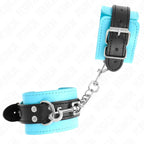 KINK - HAKEN-HANDFESSELN BLAU PELZGEFÜTTERT VERSTELLBAR 20-28 CM X 5,5 CM - Vanelion Paradise