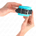 KINK - HAKEN-HANDFESSELN BLAU PELZGEFÜTTERT VERSTELLBAR 20-28 CM X 5,5 CM - Vanelion Paradise
