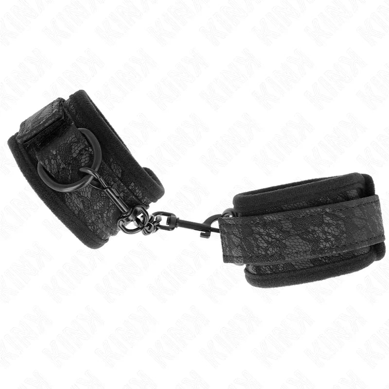 KINK - DARK LACE CUFFS NEOPRENE HANDGELENK MANSCHETTEN VERSTELLBAR SCHWARZ 20-29 CM X 5 CM - Vanelion Paradise