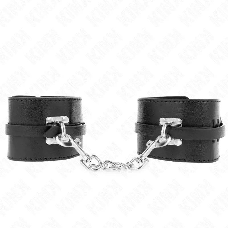KINK - DELUXE HANDGELENKFESSELN MIT VERRIEGELUNG, SCHWARZ, VERSTELLBAR 14,5-21 CM X 6 CM - Vanelion Paradise