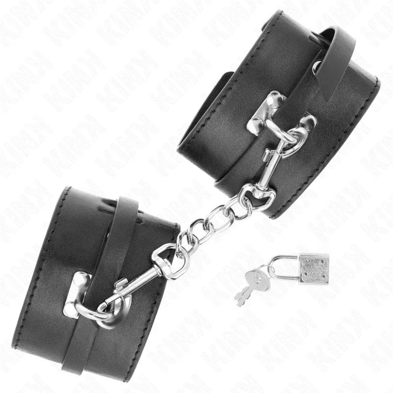 KINK - DELUXE HANDGELENKFESSELN MIT VERRIEGELUNG, SCHWARZ, VERSTELLBAR 14,5-21 CM X 6 CM - Vanelion Paradise
