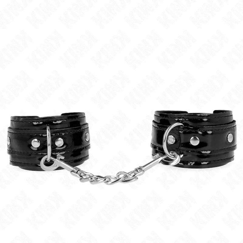KINK - GLÄNZENDE NEOPREN-HANDMANSCHETTEN VERSTELLBAR 17-24 CM X 4,5 CM - Vanelion Paradise