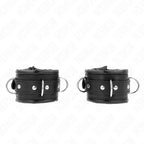 KINK - SCHWERE HANDGELENKSFESSELN MIT SCHWARZEM PELZFUTTER, VERSTELLBAR 20-30 CM X 6 CM - Vanelion Paradise